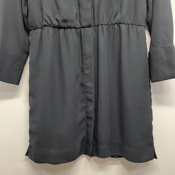 Banana Republic Long Sleeve Black Collared Shirt Dress 4P - Picture 3 of 16